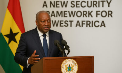 Ghana's President John Dramani Mahama, proposing a new security framework for West Africa.