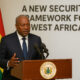 Ghana's President John Dramani Mahama, proposing a new security framework for West Africa.