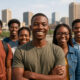 African youth standing at a crossroads between demographic dividend and demographic crisis, symbolizing potential, policy choices, and the future of the continent.