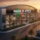 A modern factory with 'Made in Africa' branding.