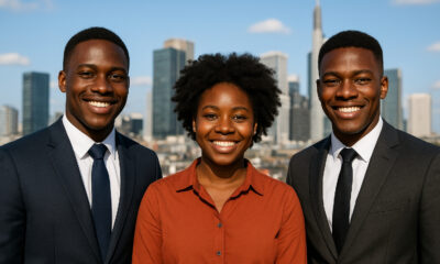 Young African workforce in a rapidly growing city, symbolizing Africa's population boom and economic potential