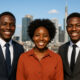 Young African workforce in a rapidly growing city, symbolizing Africa's population boom and economic potential