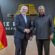 German President Frank-Walter Steinmeier meeting Ghanaian President John Dramani Mahama in Accra during a state visit to strengthen trade, renewable energy collaboration, and regional security partnerships between Ghana and Germany.