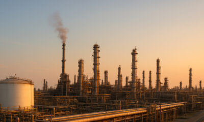 African oil refinery and energy infrastructure symbolizing Africa’s growing role in the global oil market and economic development.