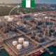 Aerial view of the Dangote Refinery in Nigeria symbolizing the nation’s shift from crude oil exports to local refining and energy independence.
