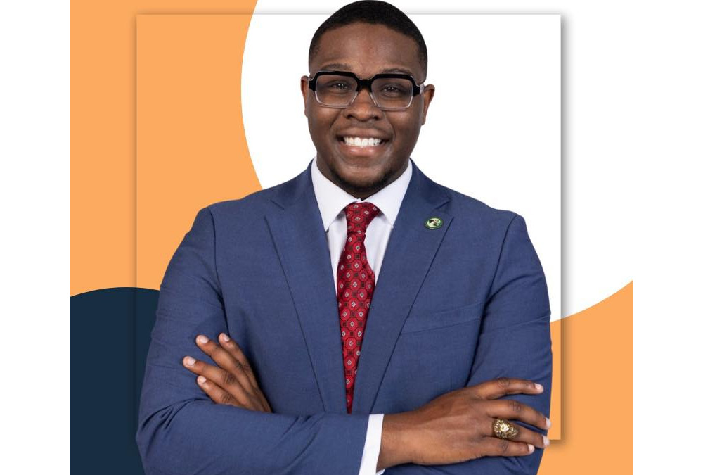 Jayden Williams, 22-year-old Clark Atlanta graduate, celebrating his election as the youngest mayor in Stockbridge, Georgia, after defeating incumbent Anthony Ford.