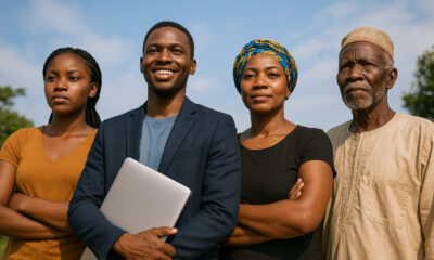 African youth, entrepreneurs, and elders shaping a future defined by resilience, innovation, and self-determined narratives—challenging outdated global perceptions of the continent.