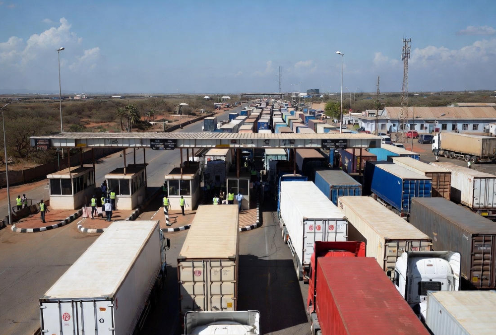 African trade infrastructure challenges under AfCFTA, showing border delays, logistics bottlenecks, and non-tariff barriers limiting intra-African trade and regional value chains
