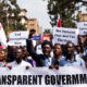 Protesters in an African nation demanding government accountability and democratic reforms