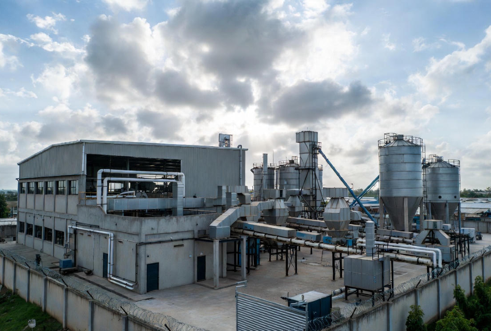 Modern manufacturing or food processing facility in West Africa.
