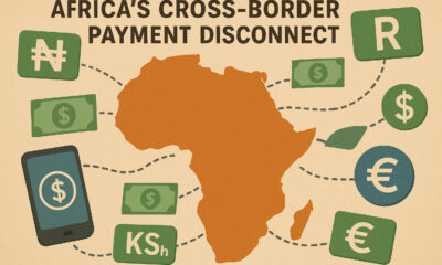 Illustration of Africa’s fragmented currencies and payment systems, showing multiple national currencies and digital payment challenges slowing cross-border trade and economic integration.