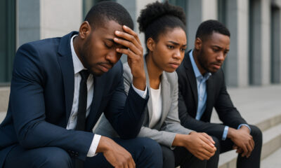 Young African professionals facing unemployment, symbolizing the continent’s challenge of mass underemployment and the need for economic security through job creation and sustainable growth.