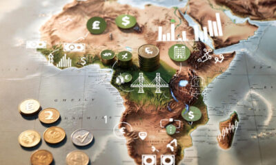 African continent symbolizing economic sovereignty with currency symbols, infrastructure, and regional integration elements representing Africa’s journey toward true economic independence.