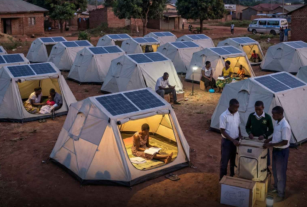 Portable solar-powered tent designed by Ugandan students