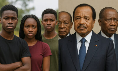 Split screen of African youth and elderly leaders like representing generational disconnect in continental leadership and governance