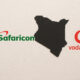 Safaricom and Vodacom logos with a map of Kenya, illustrating the major ownership deal