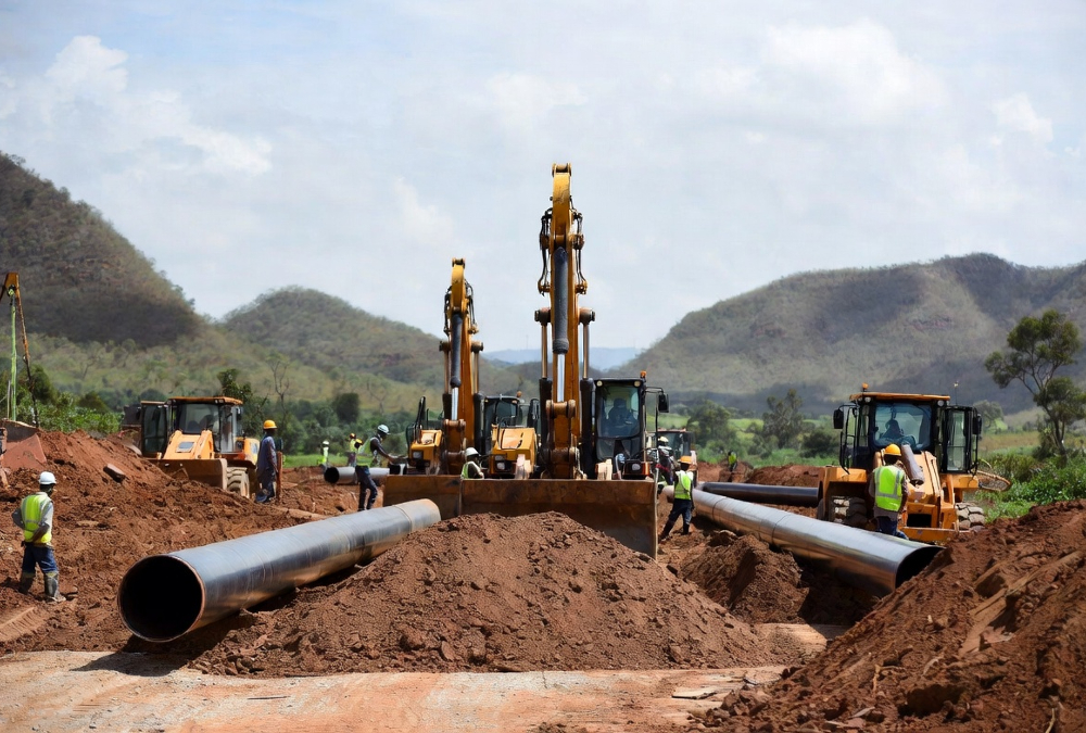East African Crude Oil Pipeline construction in Uganda and Tanzania
