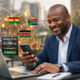 African entrepreneur using mobile money fintech for a seamless cross-border intra-African transaction