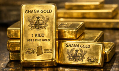 Ghanaian gold bars stamped with official hallmarks representing local refining and export policy starting 2026.
