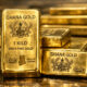 Ghanaian gold bars stamped with official hallmarks representing local refining and export policy starting 2026.