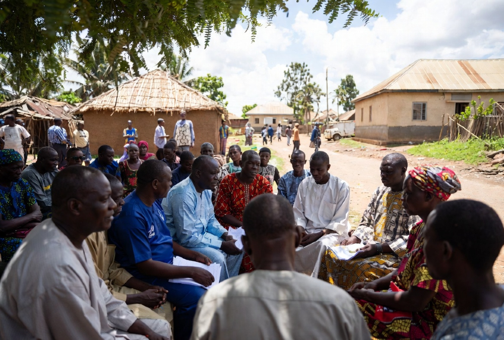 A kgotla village assembly in Botswana, an example of integrating traditional legitimacy.