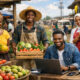 African street vendors, young entrepreneurs, farmers, and digital workers representing dignity, hustle culture, and the future of work across Africa’s informal and formal economies.