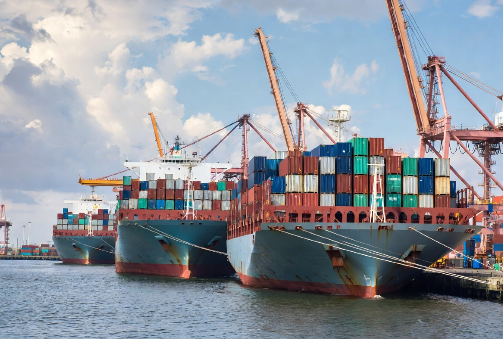 Container ships and cargo illustrating African trade diversification and supply chain resilience