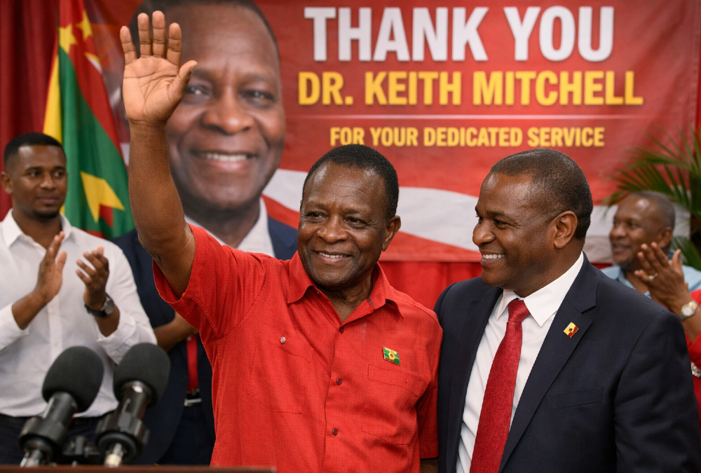 Grenada’s longest-serving Prime Minister Keith Mitchell retires after 40+ years, passing leadership to Adrian Joseph and marking a major political transition.