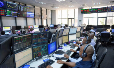 Modern trading floor of an African stock exchange