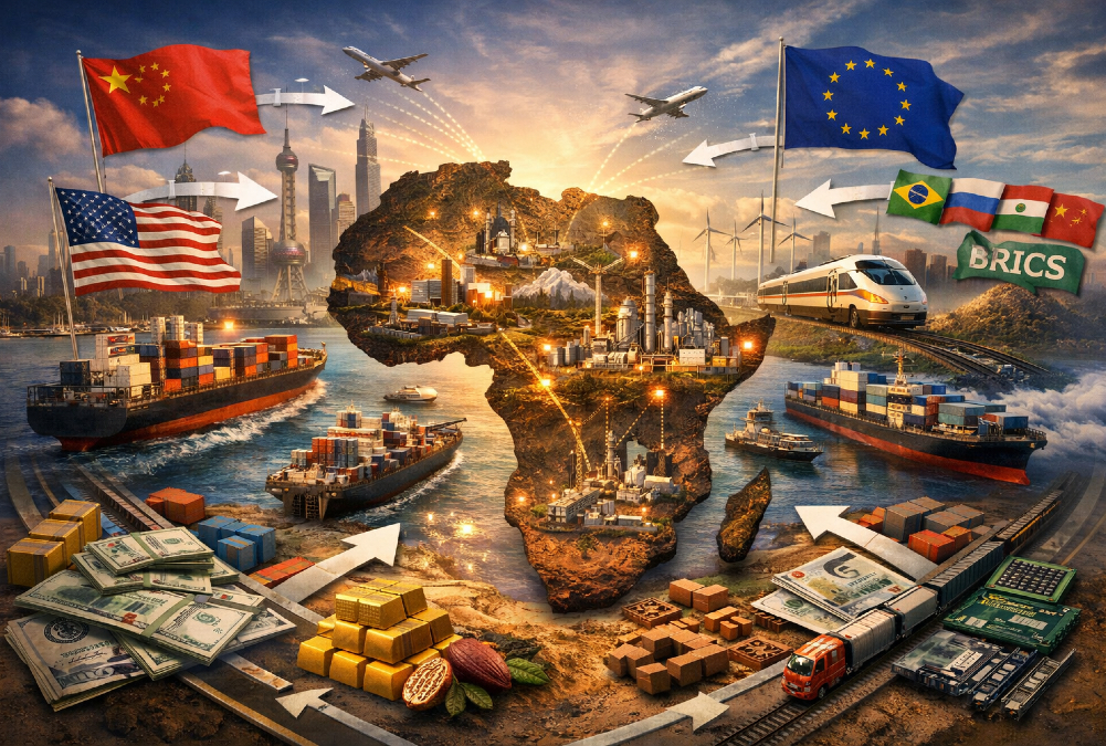 Africa at a strategic crossroads in the multipolar global trade system, navigating between major economic poles to pursue industrialization, value addition, and economic sovereignty.