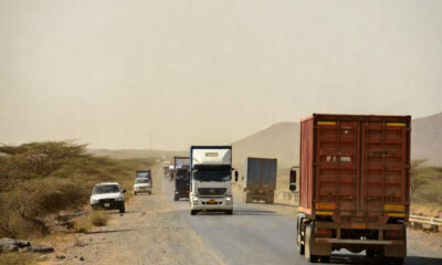 Trucks on an African road illustrating challenges in continental trade integration and economic unity