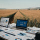 Contrast between Silicon Valley pitch deck and African farm field at harvest time