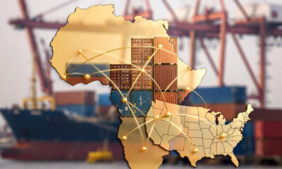 Illustration of US-Africa trade partnership symbolizing the shift from aid to commercial engagement and economic cooperation for sustainable growth in Africa.