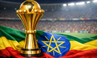 AFCON 2028 logo or trophy graphic representing Ethiopia's bid to host the prestigious African football tournament.