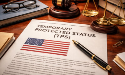 Temporary Protected Status (TPS) document and legal scales