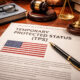 Temporary Protected Status (TPS) document and legal scales