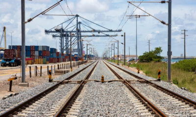 Railway infrastructure connecting African port to interior production zones