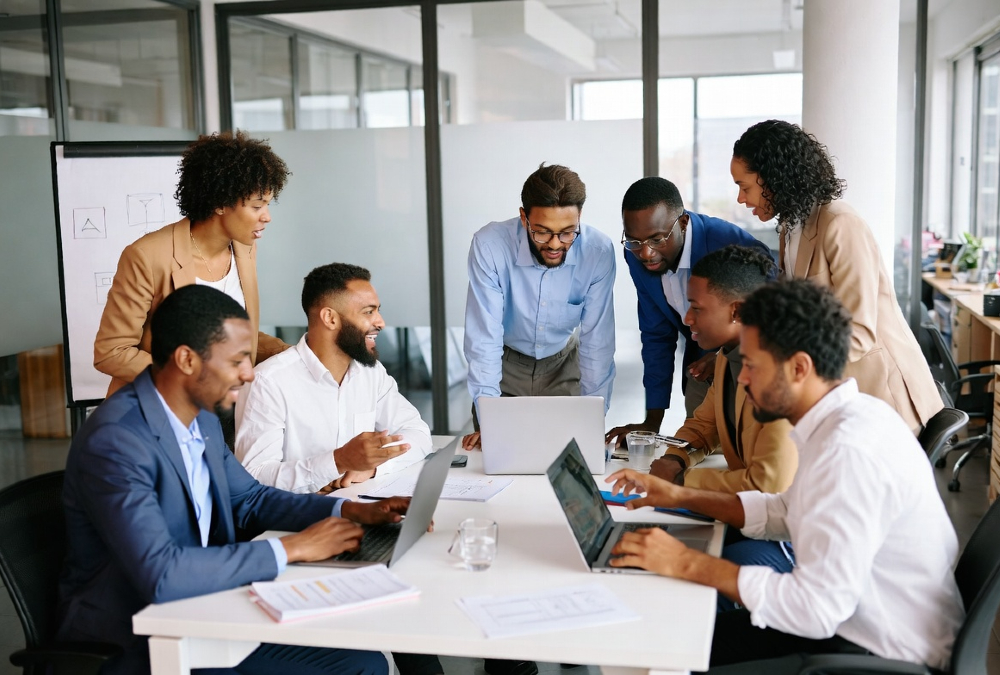 African professionals working in digital services and technology sector