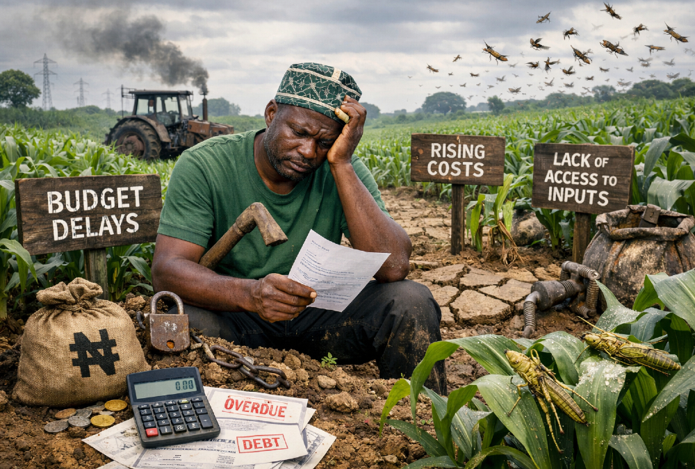 Nigerian farmer in field representing agricultural budget implementation challenges