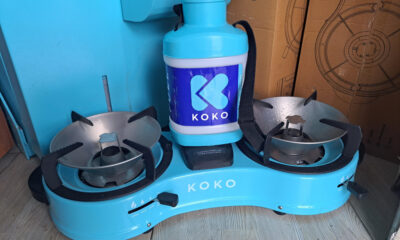 A KOKO Networks clean cookstove and ethanol fuel canister