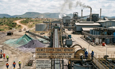 Mineral processing refinery in Africa refining copper and cobalt for battery supply chains