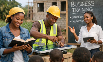 Young African people balancing faith with practical work and development