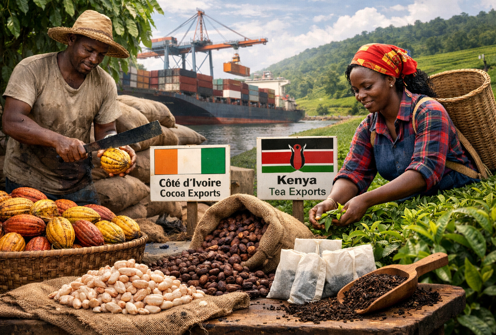 Ivory Coast cocoa beans and Kenya tea exports driving Africa's agricultural trade growth