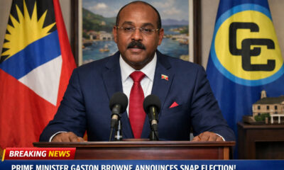 Prime Minister Gaston Browne announcing snap election in Antigua & Barbuda