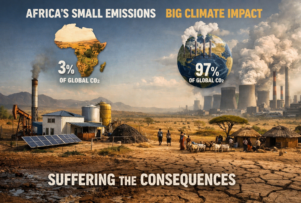 Small industrial foot print in Africa highlighting Africa's minimal contribution despite bearing disproportionate climate change impacts