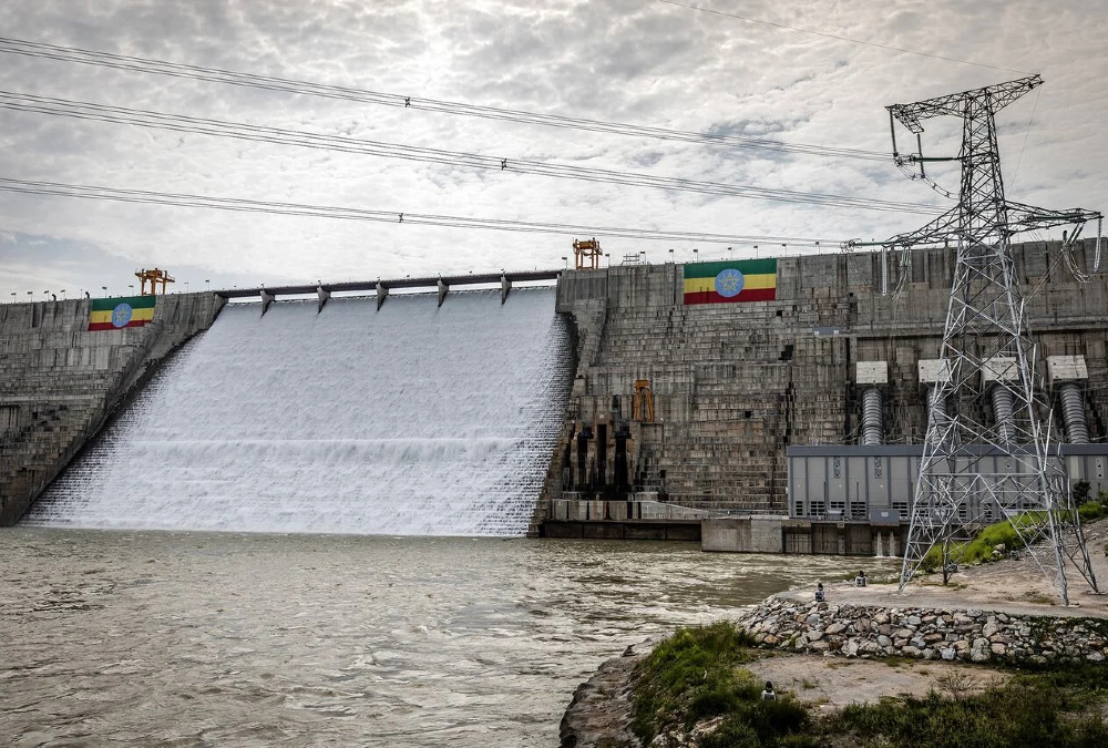 Grand Ethiopian Renaissance Dam on the Blue Nile in Ethiopia