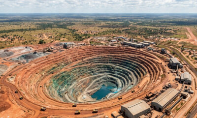 Aerial view of an open-pit cobalt and copper mine in the Democratic Republic of the Congo, representing the country's critical role in global mineral supply chains
