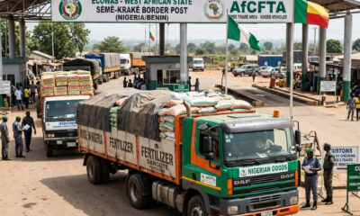 Cargo trucks transporting Nigerian non-oil exports across West African trade corridors, highlighting regional economic growth and export diversification in 2025.