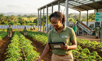 Modern agricultural farming in Africa or Caribbean representing transatlantic investment opportunities in agro-processing and food production