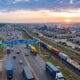 African economic integration concept: interconnected transport and trade corridors linking multiple countries, symbolizing corridor-based industrialization over isolated national strategies.